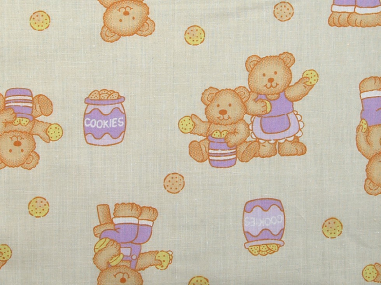 Printed Polycotton Fabric Lemon Cream