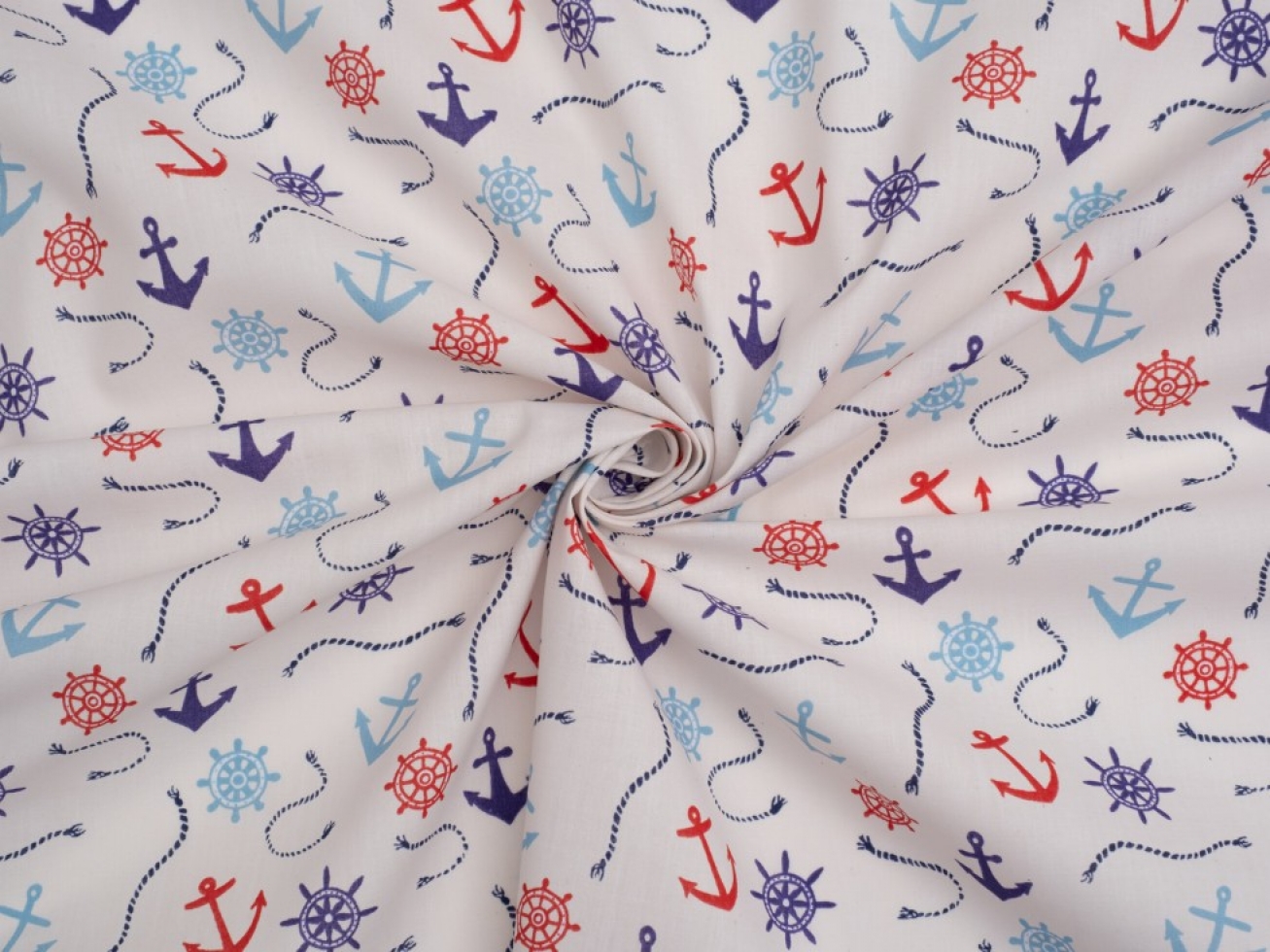 Printed Polycotton Fabric White