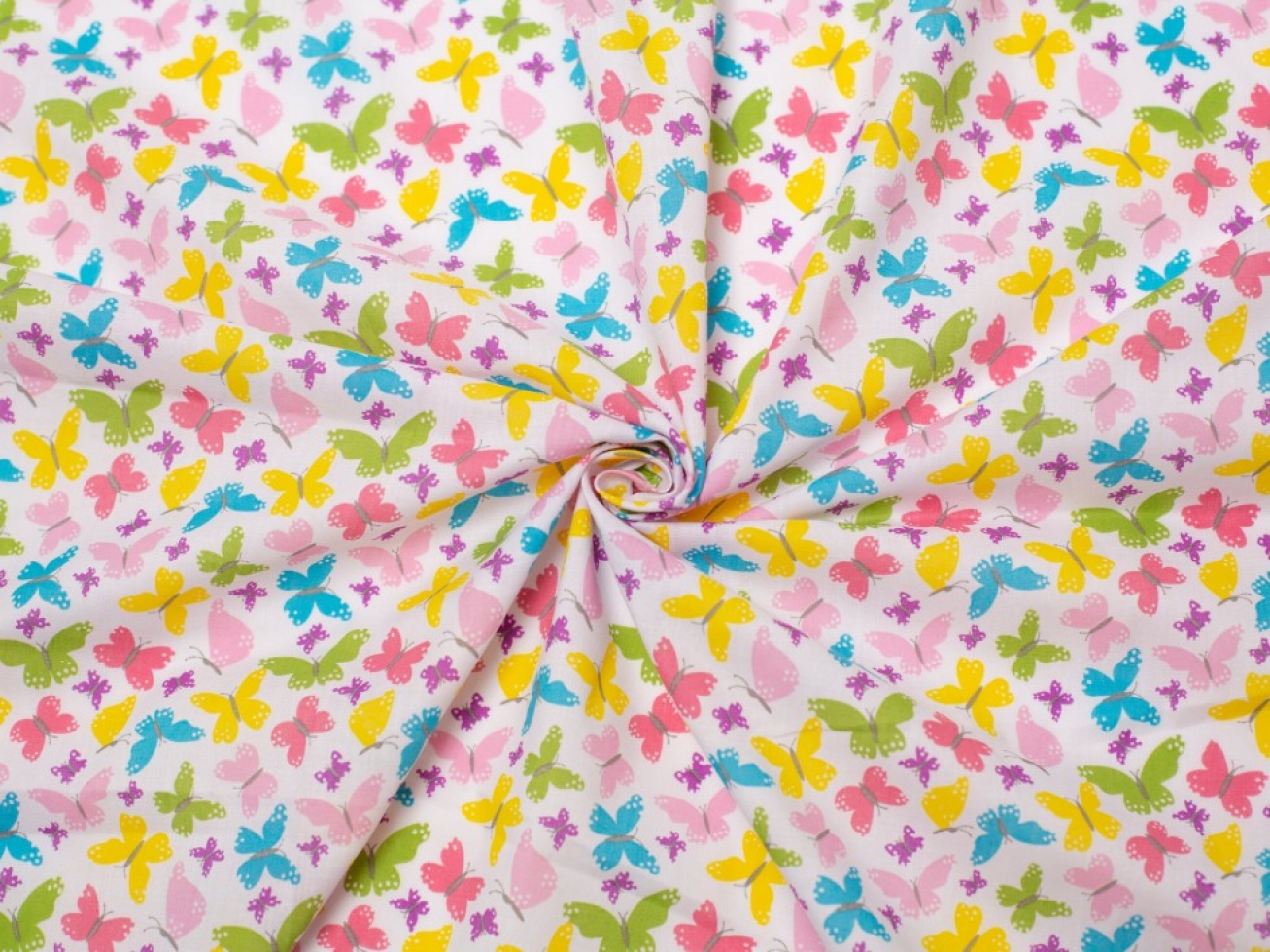 Printed Polycotton Fabric White