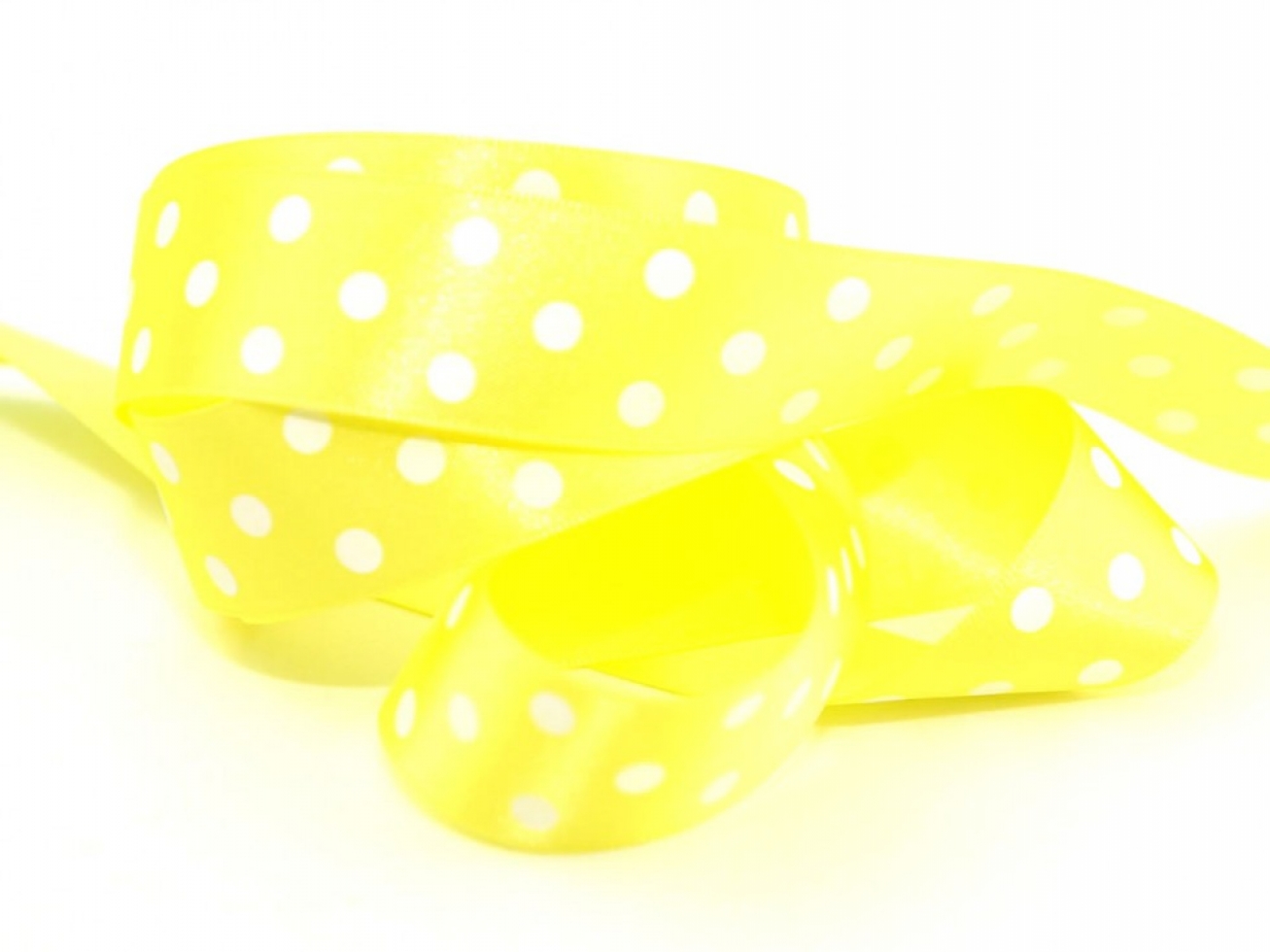 Berisfords Polka Dot Ribbon 5 Lemon