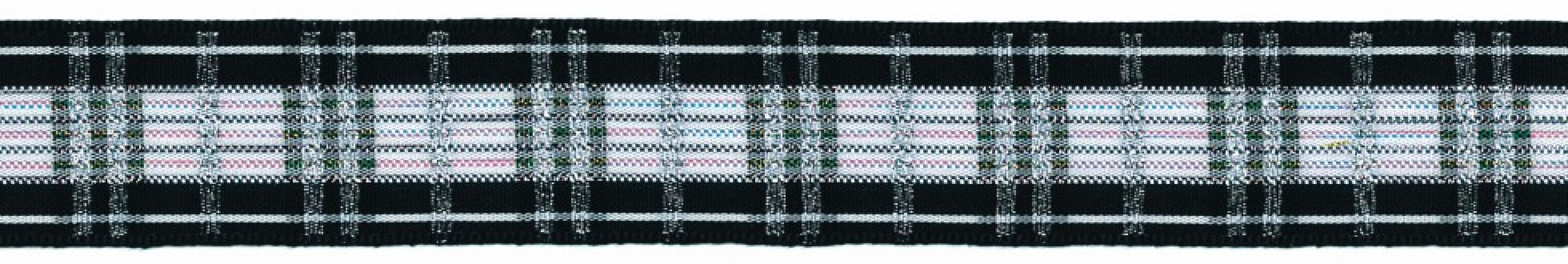 Berisfords Crystal Check Ribbon 4 Black