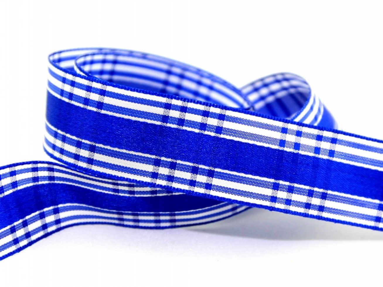 Berisfords Candy Check Ribbon 12 Royal Blue