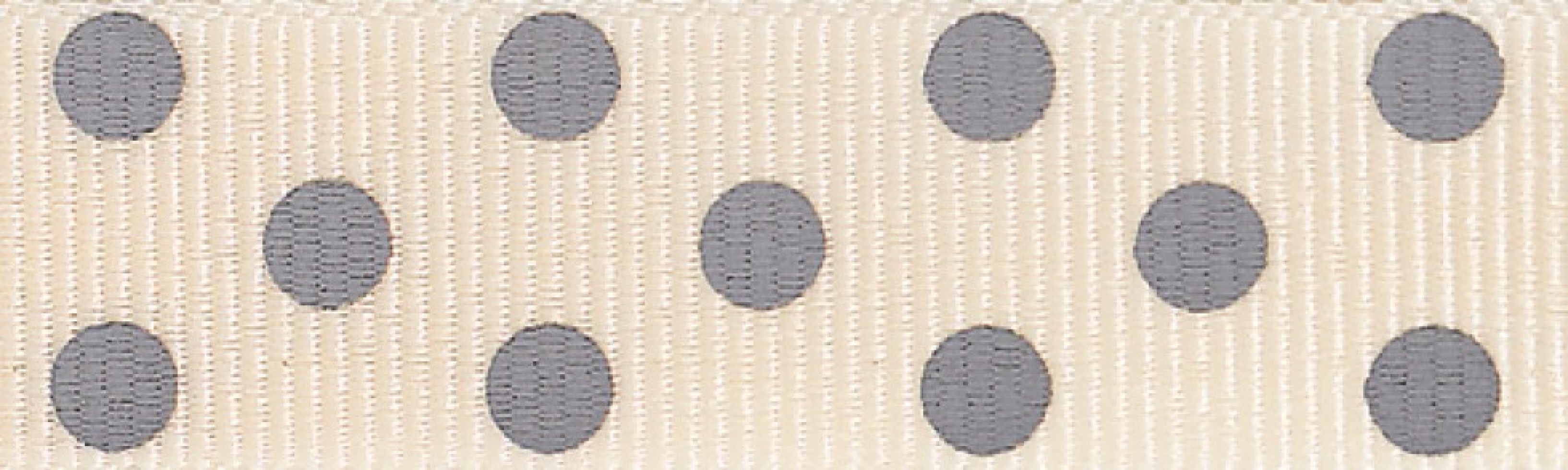 Berisfords Spotty Grosgrain Ribbon 3 Natural/Grey