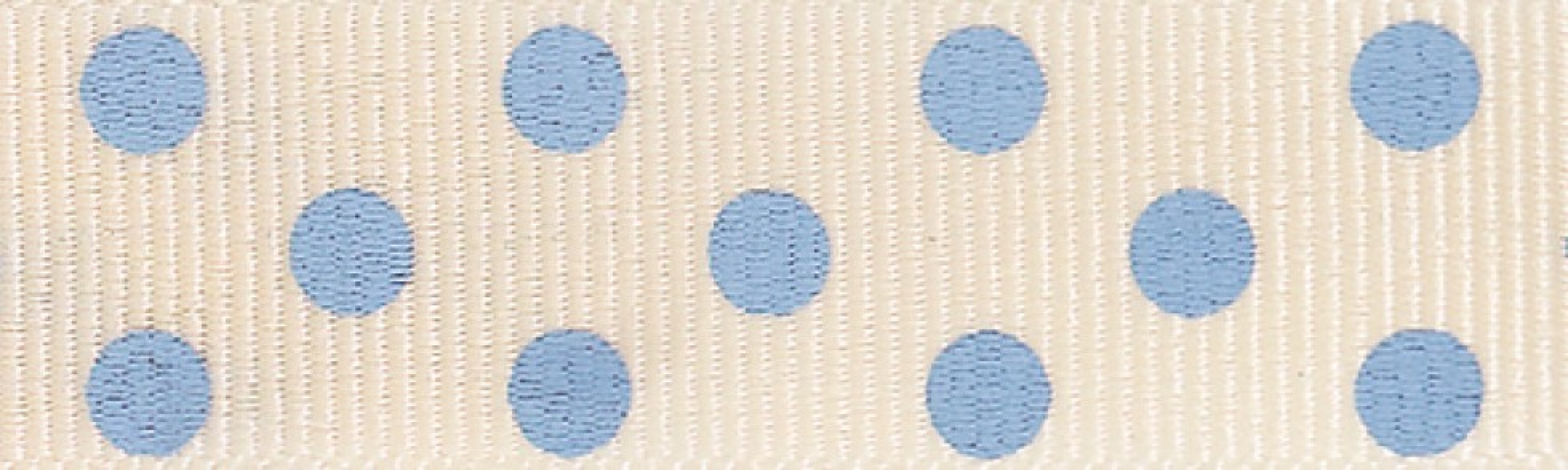 Berisfords Spotty Grosgrain Ribbon 4 Natural/Sky