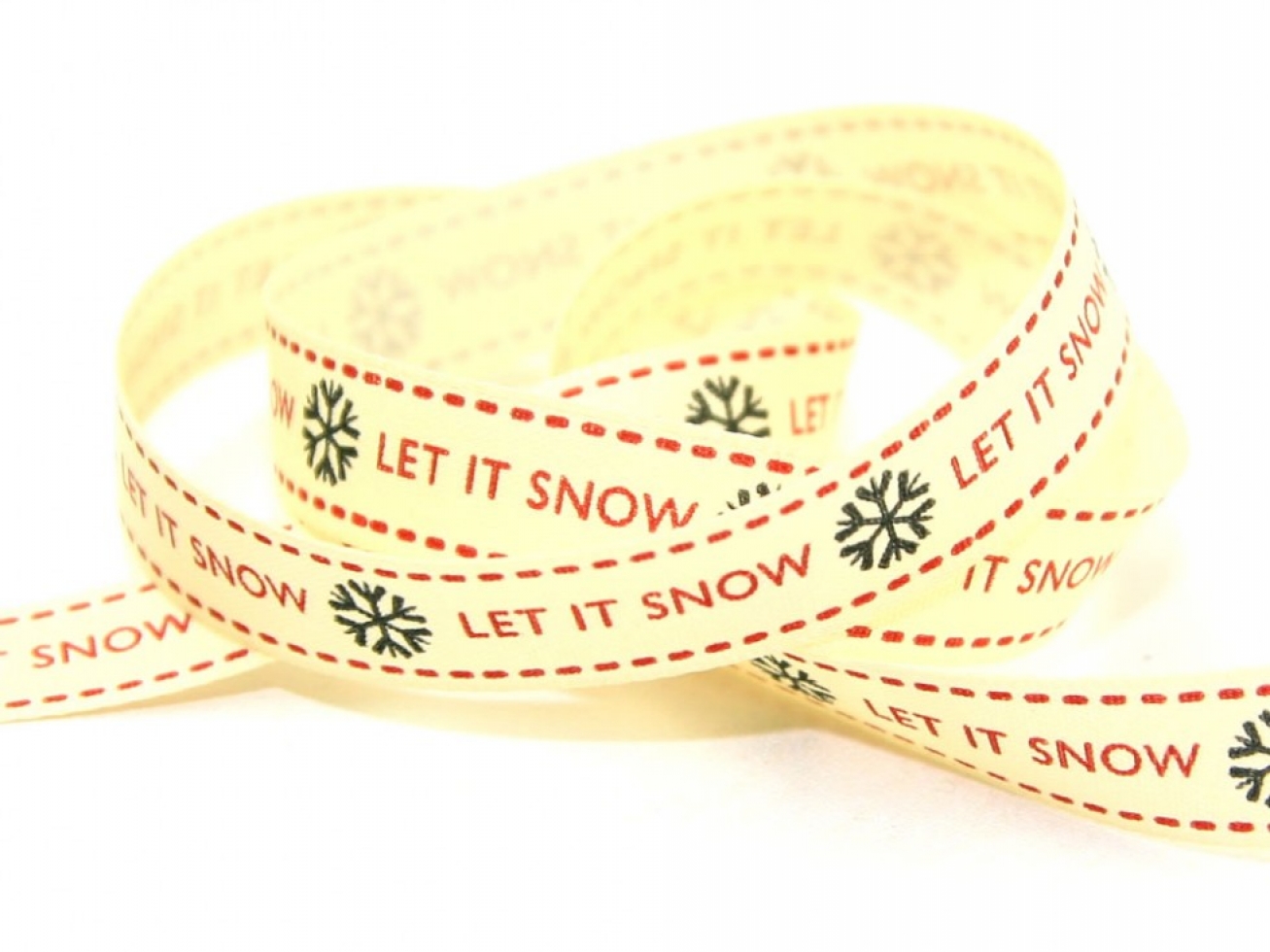 Berisfords Let It Snow Christmas Ribbon 1 Red/Black