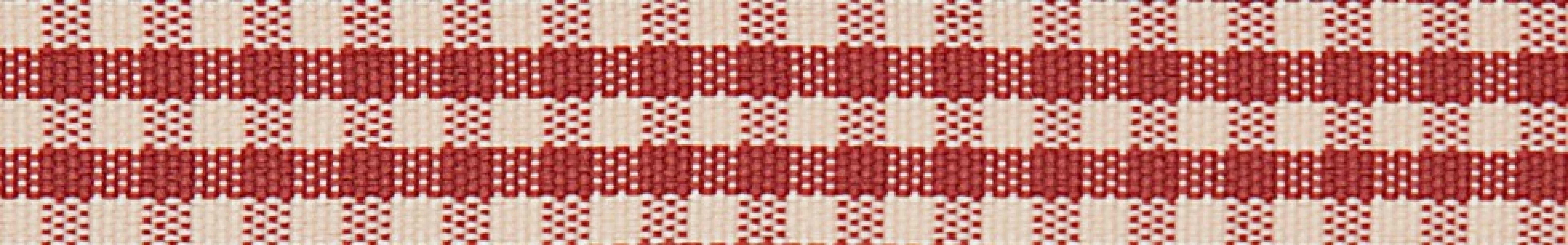 Berisfords Rustic Gingham Ribbon Ivory Dusky Pink