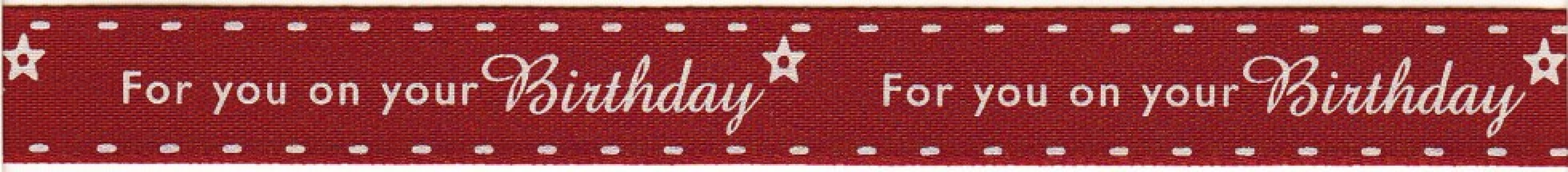 Berisfords On Your Birthday Ribbon 3 Red