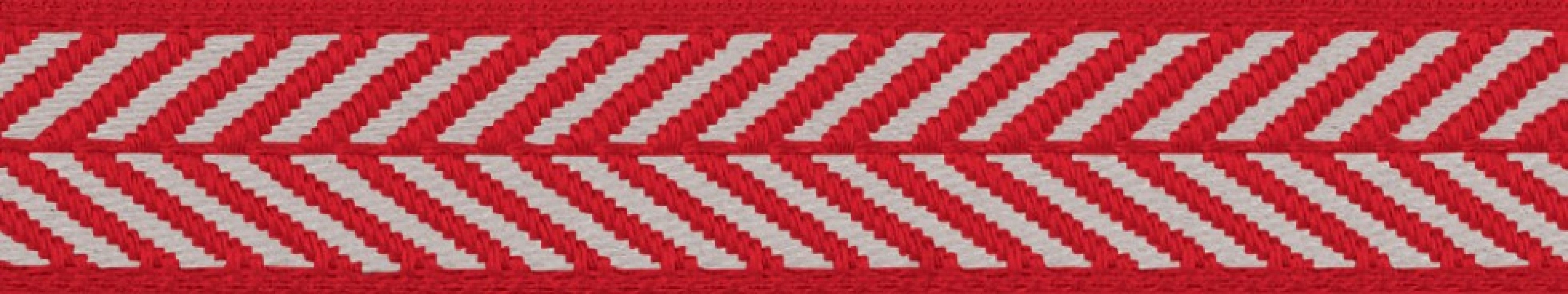 Berisfords Herringbone Woven Ribbon Red