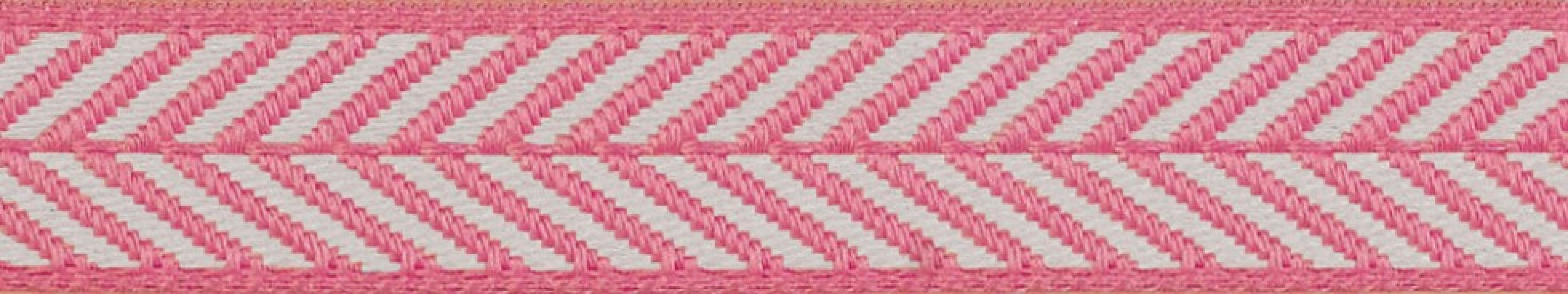 Berisfords Herringbone Woven Ribbon Pink