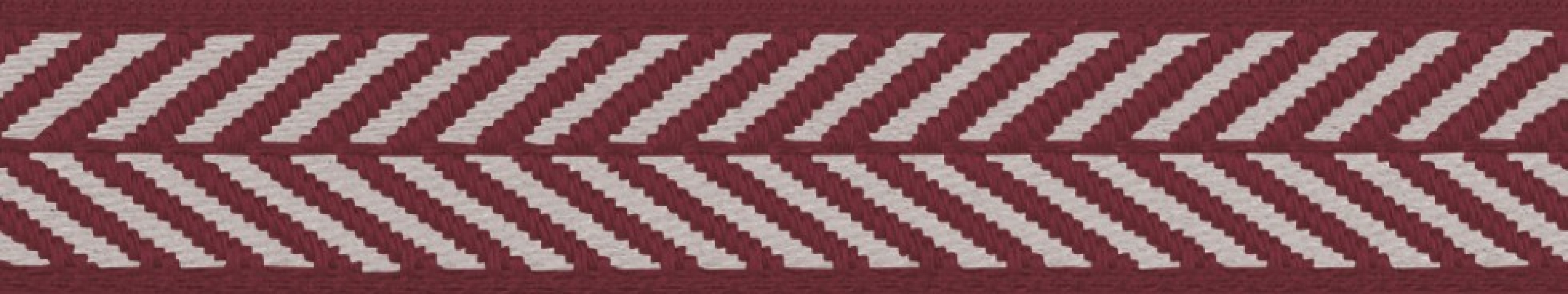 Berisfords Herringbone Woven Ribbon Burgundy