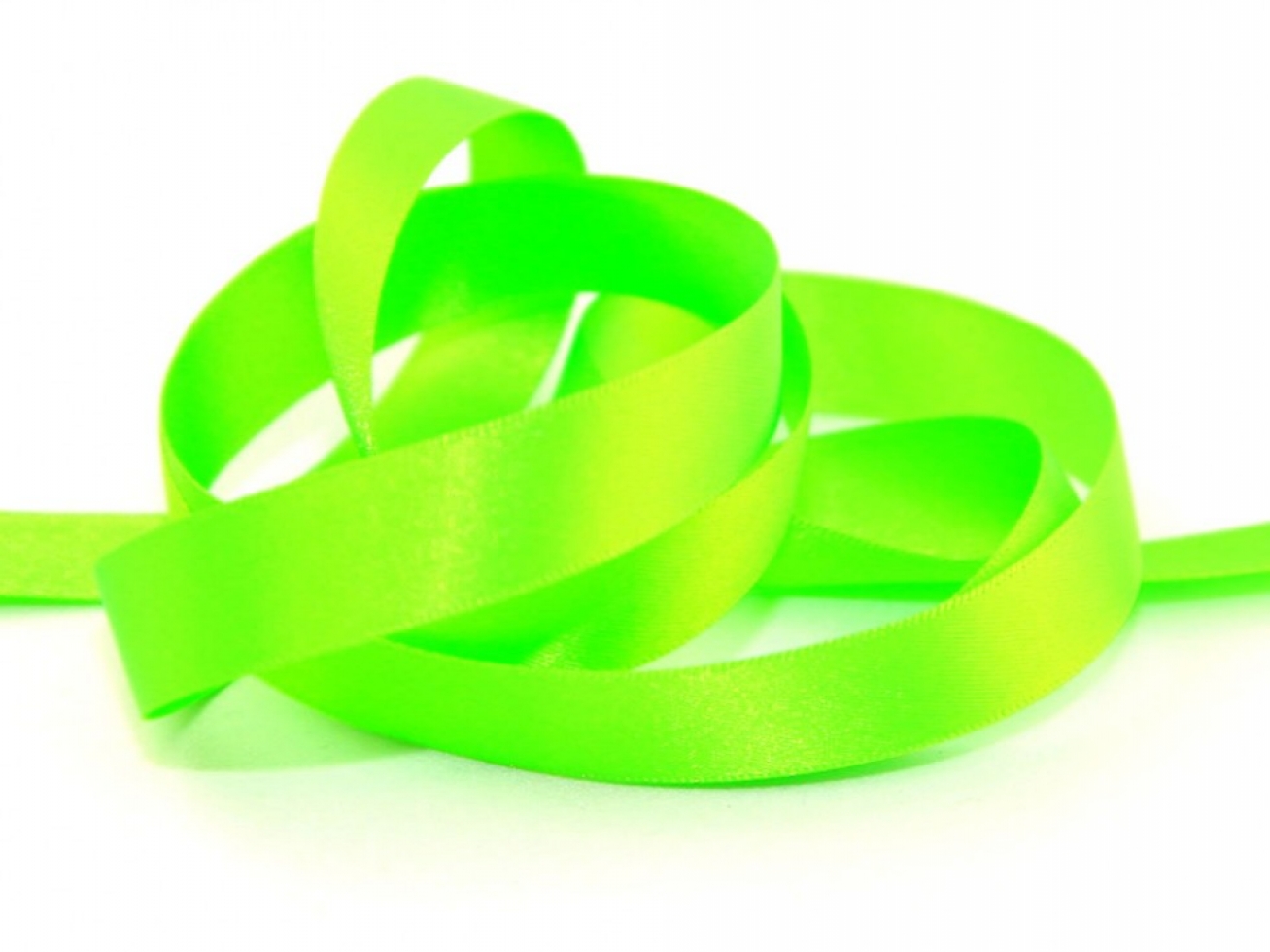 Berisfords Double Faced Satin Ribbon 6847 Fluorescent Green