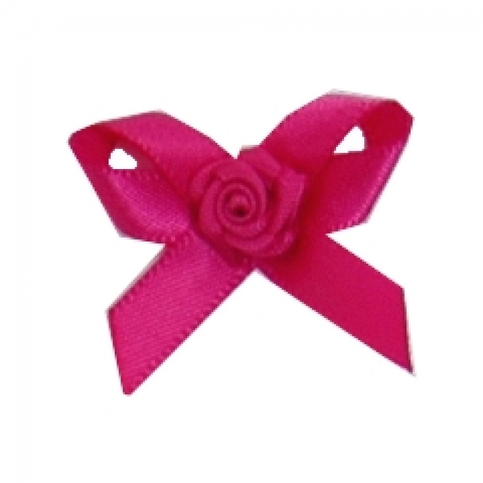 Berisfords Ribbon Rose Centred Bows 175 Shocking Pink