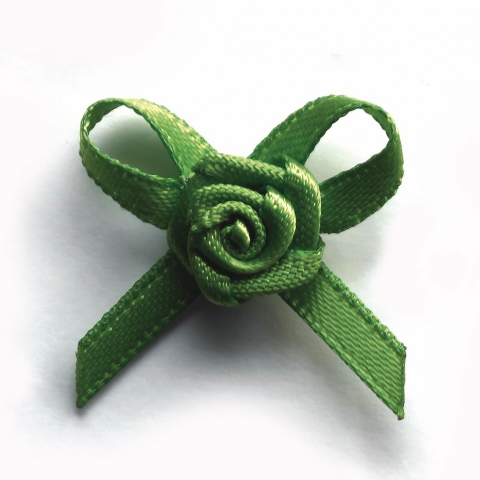 Berisfords Ribbon Rose Centred Bows 548 Kiwi