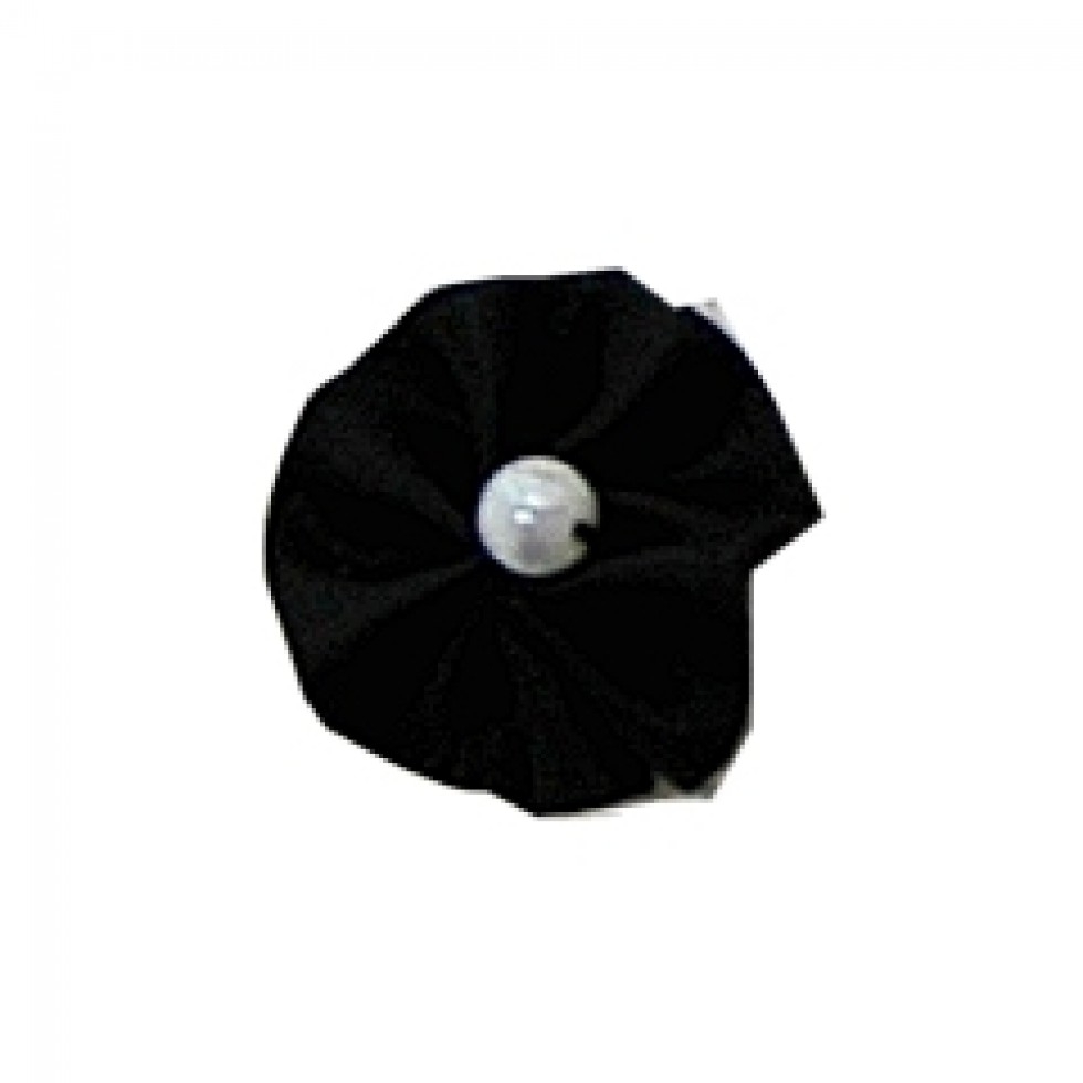 Berisfords Ribbon Pearl Rosettes 30 Black