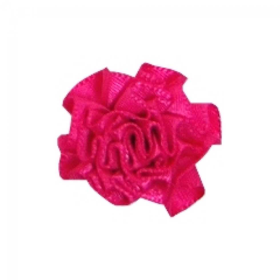 Berisfords Ribbon Ruched Rosettes 175 Shocking Pink