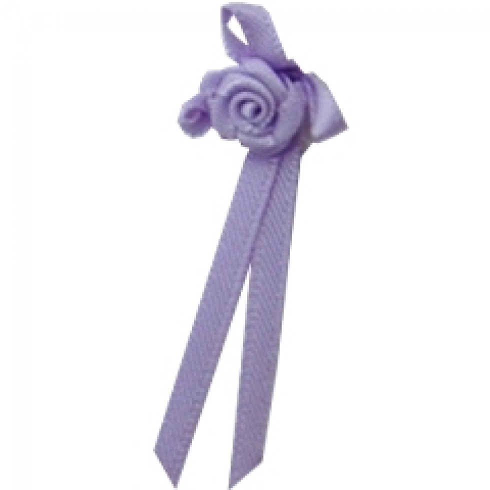 Berisfords Long Ribbon Rose Centred Bows 430 Light Orchid
