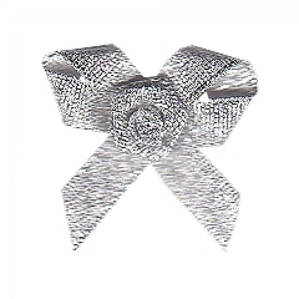 Berisfords Ribbon Rose Centred Bows 100 Silver