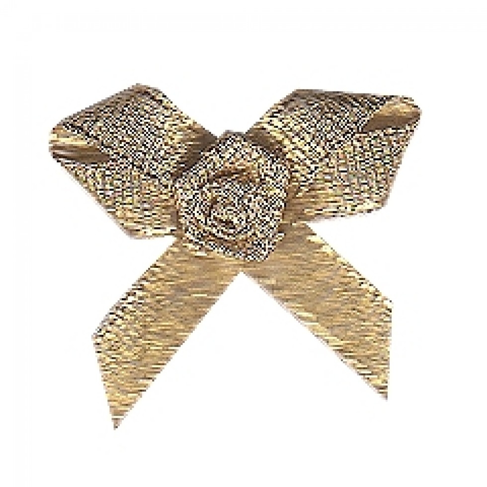 Berisfords Ribbon Rose Centred Bows 200 Gold