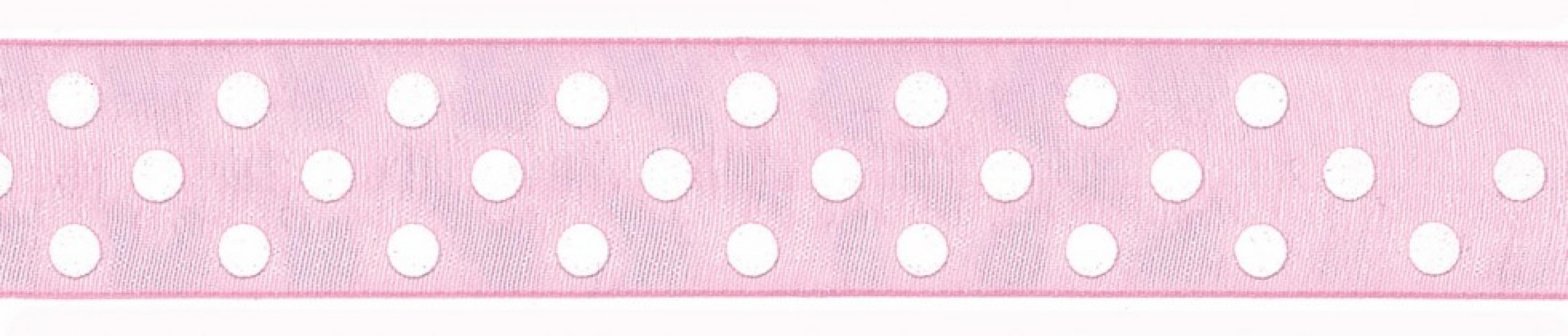 Berisfords Sheer Dots Organza Ribbon 2 Pink