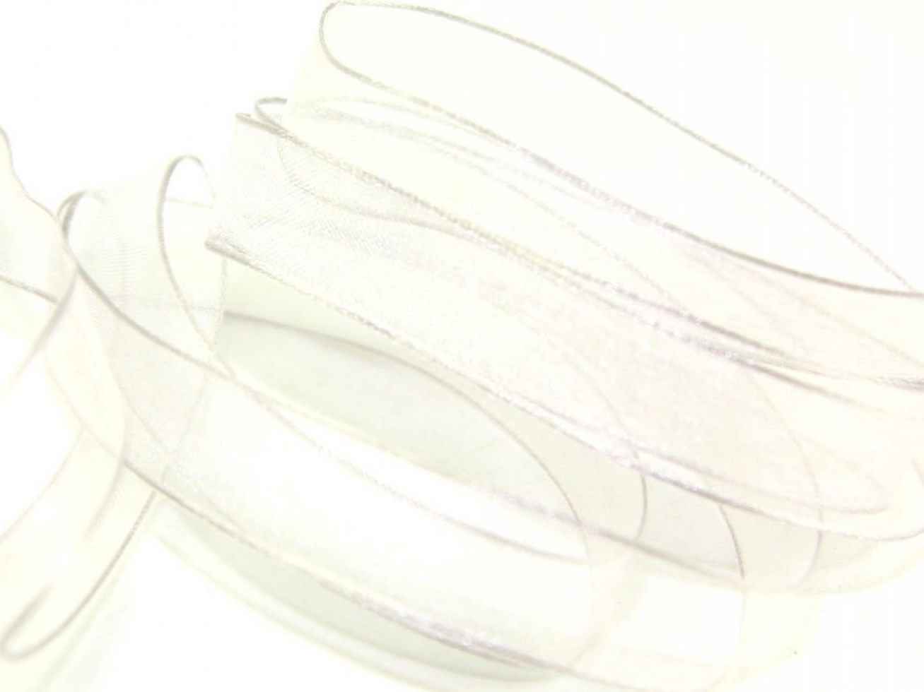 Berisfords Wired Sheer Organza Ribbon 18 Silver Grey