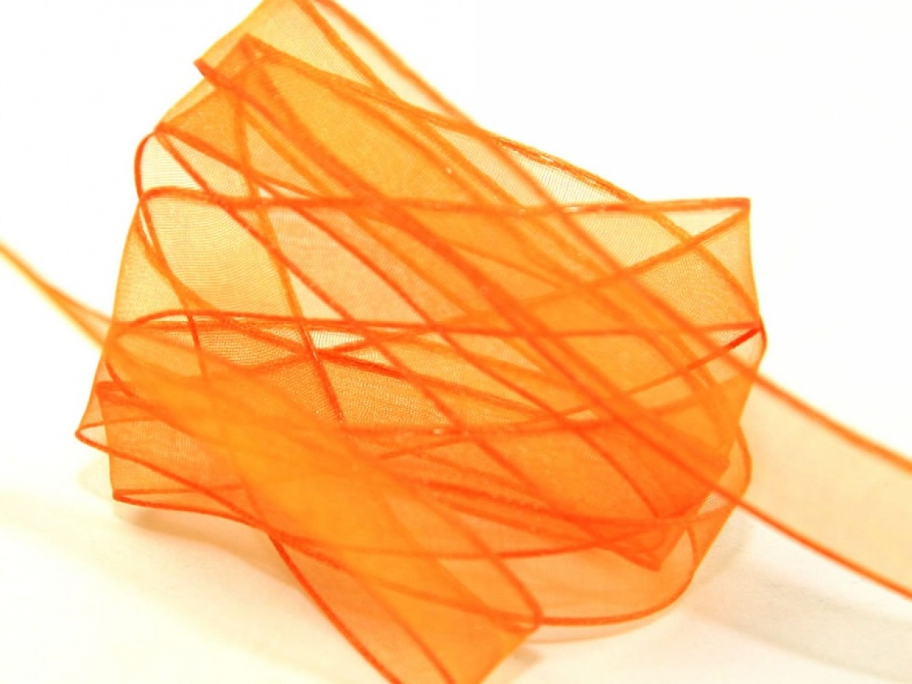 Berisfords Wired Sheer Organza Ribbon 42 Orange