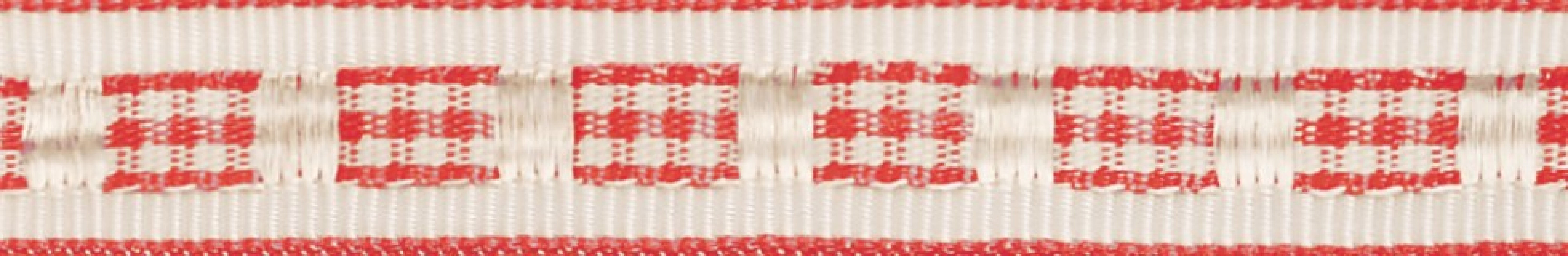 Berisfords Gingham Ruffle Ribbon Red