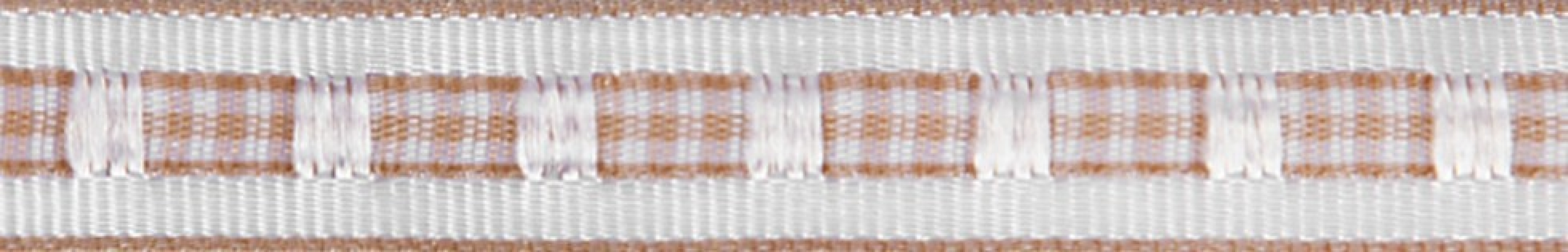Berisfords Gingham Ruffle Ribbon Ecru
