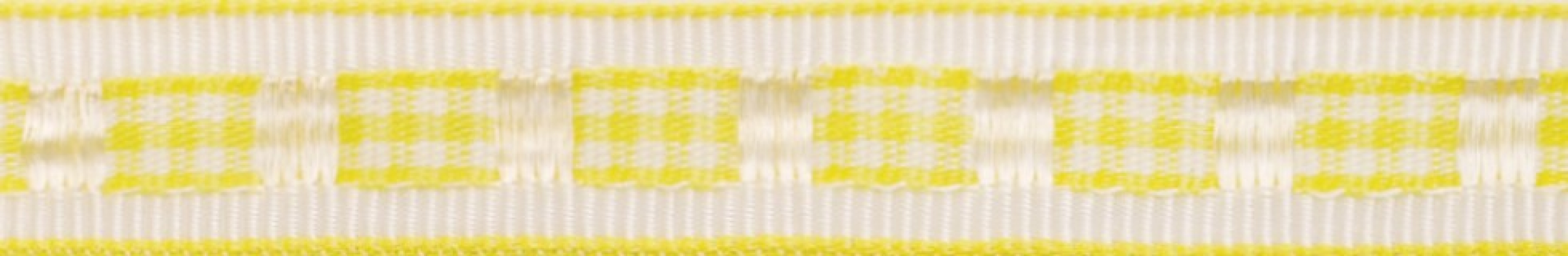 Berisfords Gingham Ruffle Ribbon Yellow