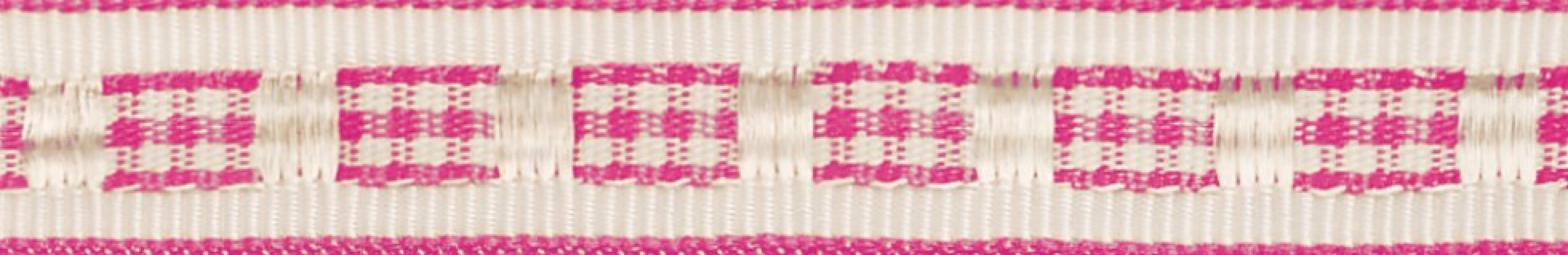 Berisfords Gingham Ruffle Ribbon Shocking Pink
