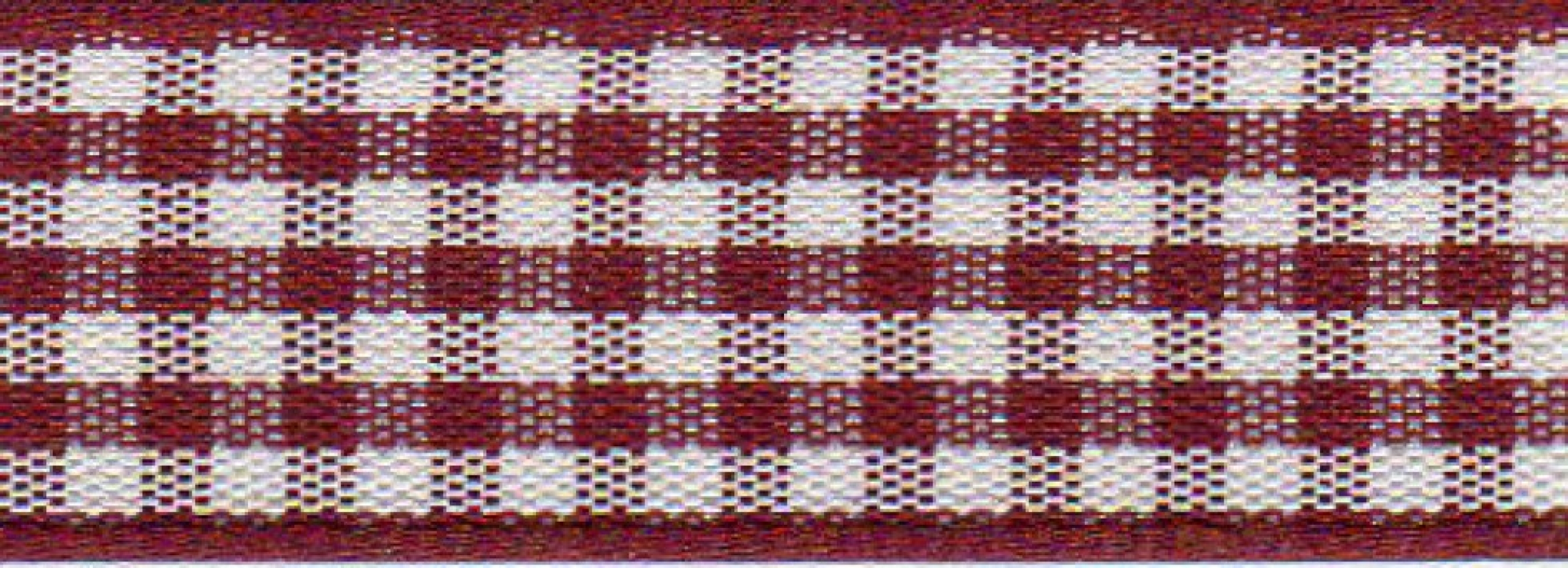 Berisfords Gingham Ribbon 405 Burgundy