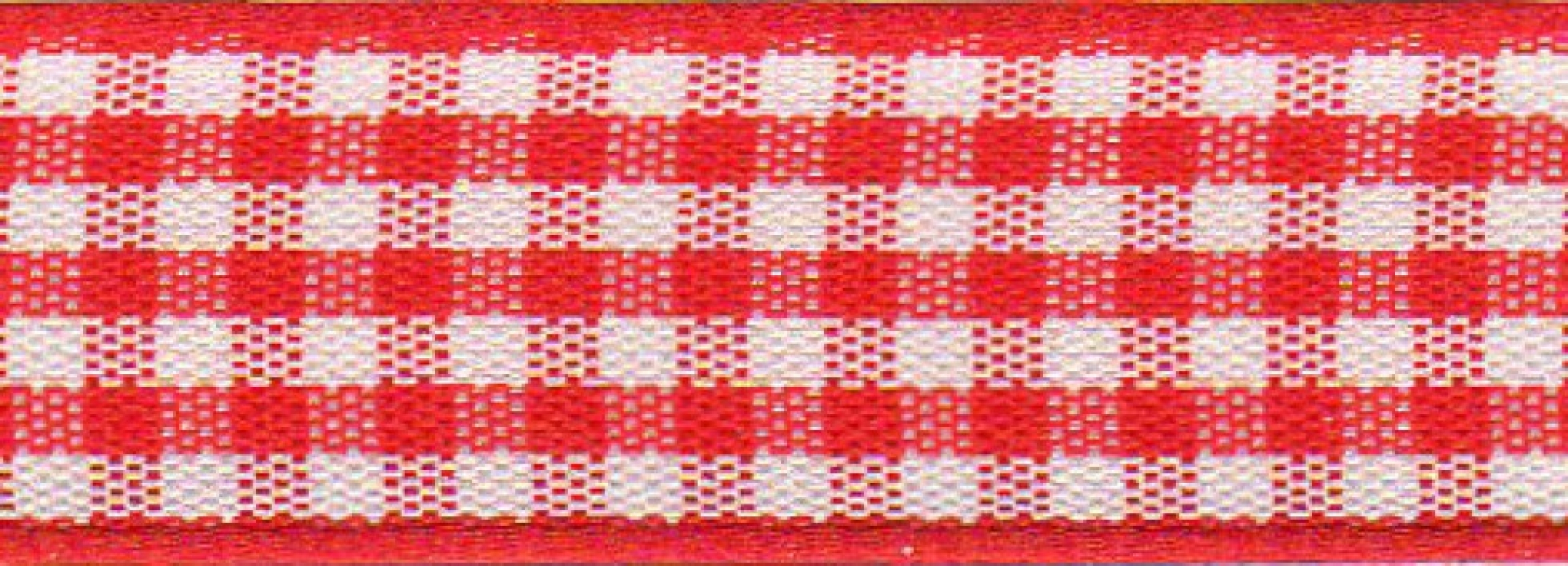 Berisfords Gingham Ribbon 15 Red