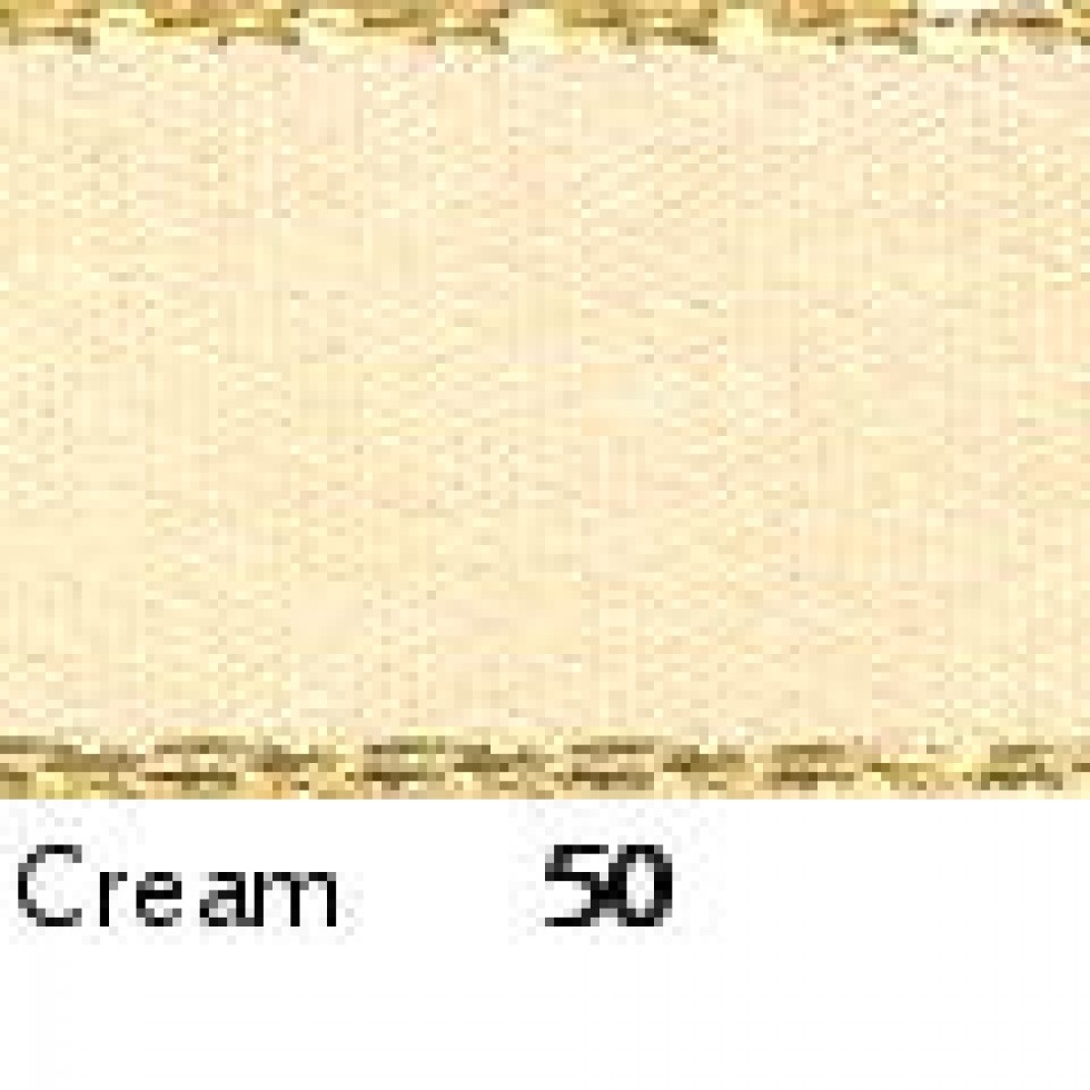 Berisfords Gold Edge Satin Ribbon 50 Cream