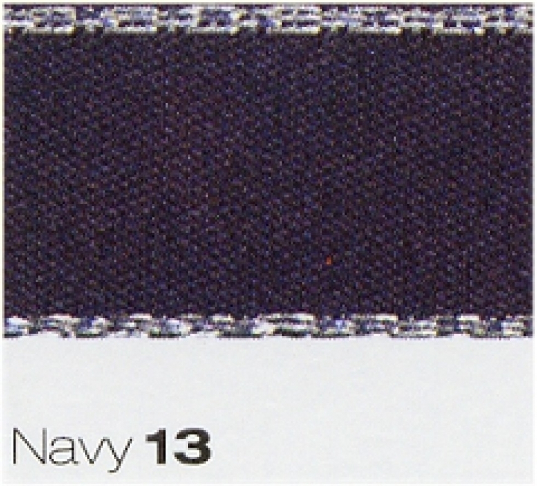 Berisfords Silver Edge Satin Ribbon 13 Navy