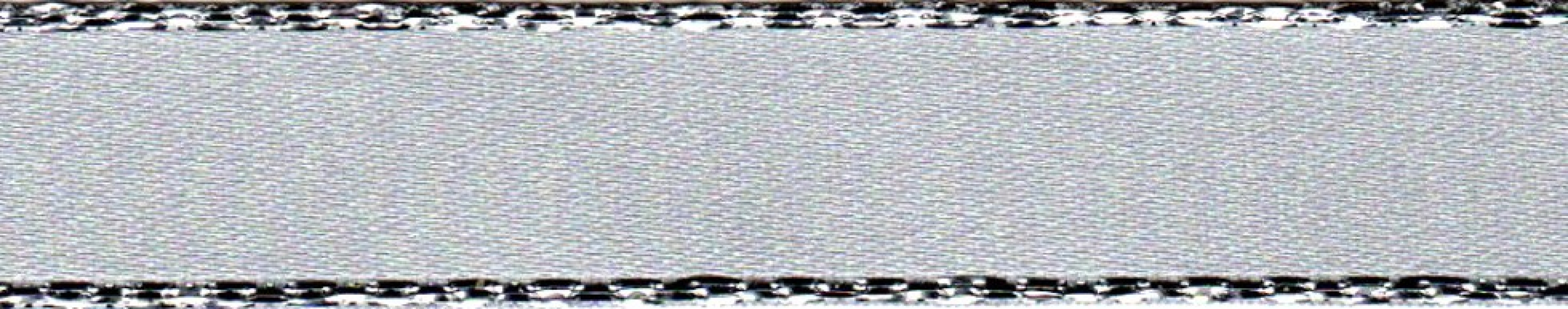 Berisfords Silver Edge Satin Ribbon 18 Silver Grey