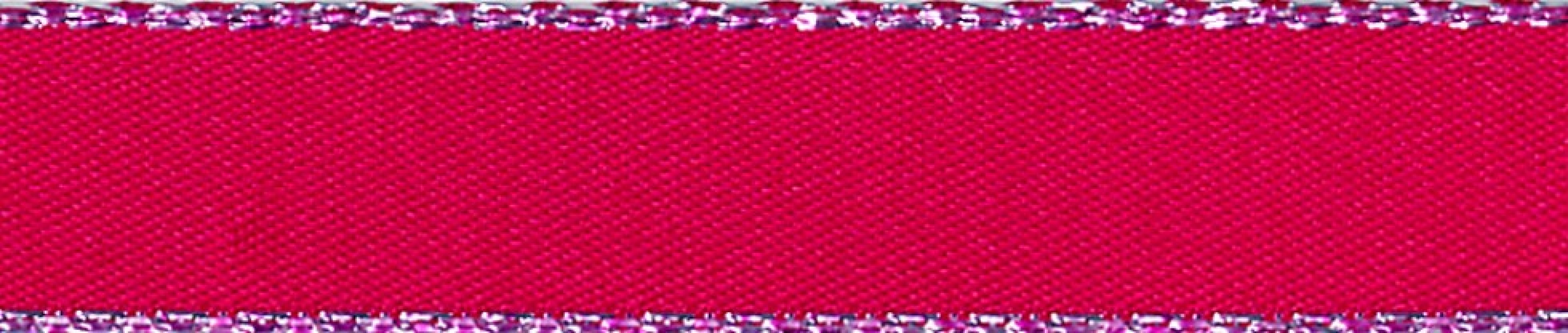 Berisfords Silver Edge Satin Ribbon 250 Red