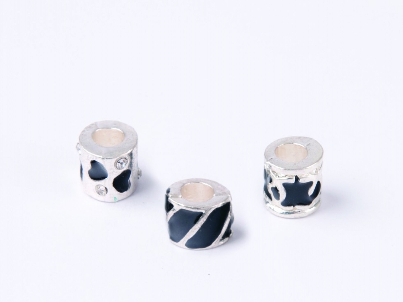 Trimits Spacer Beads Silver Black