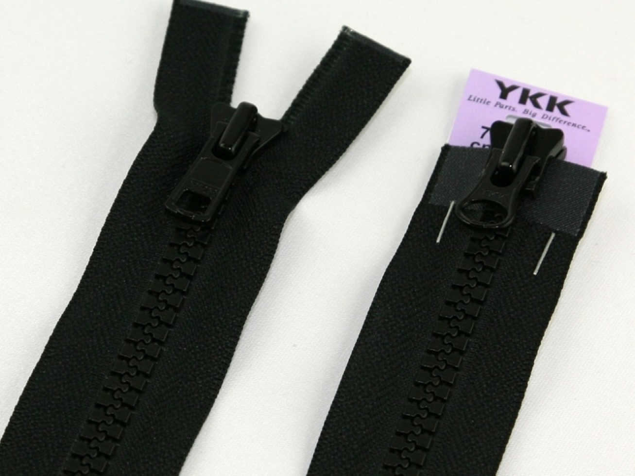 YKK Vislon Two Way Chunky Open End Zips Black