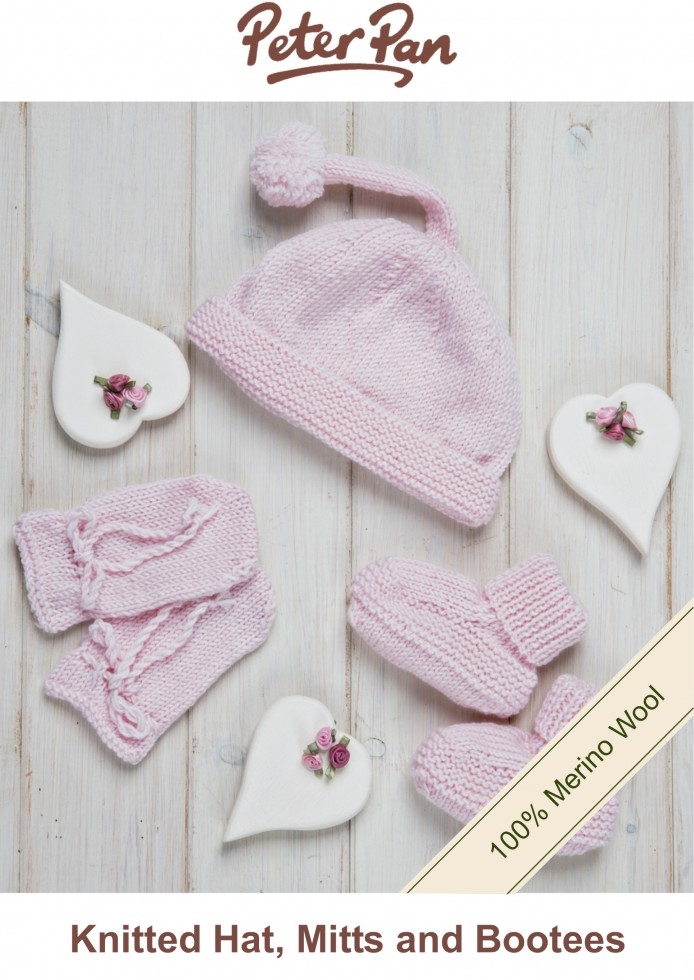 Peter Pan Baby Hat, Mittens & Socks Knitting Kit