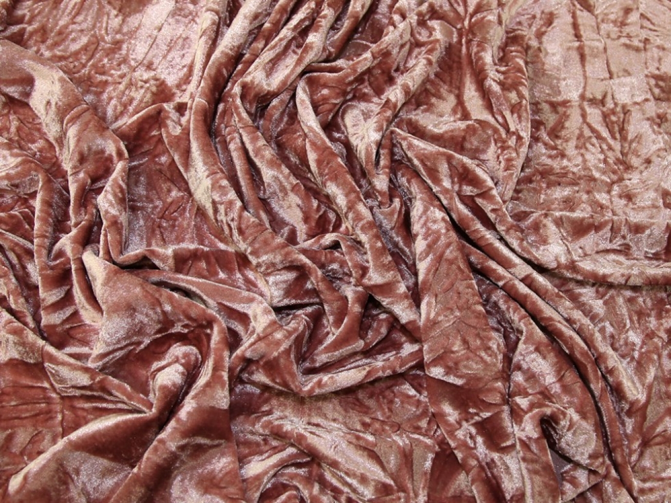Crush Velvet Stretch Knit Fabric Withered Rose