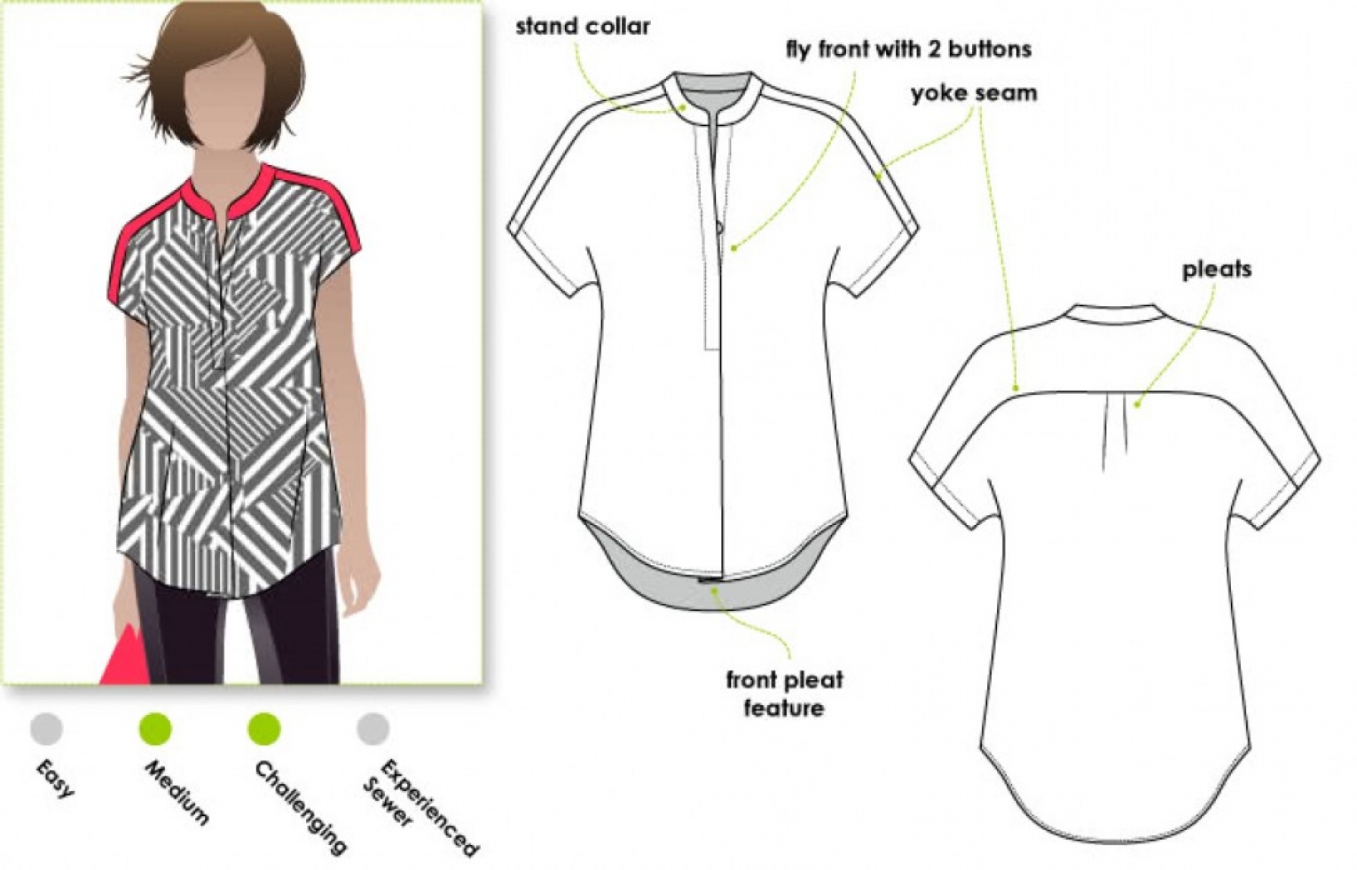 Style Arc Paper Sewing Pattern Maggie Shirt