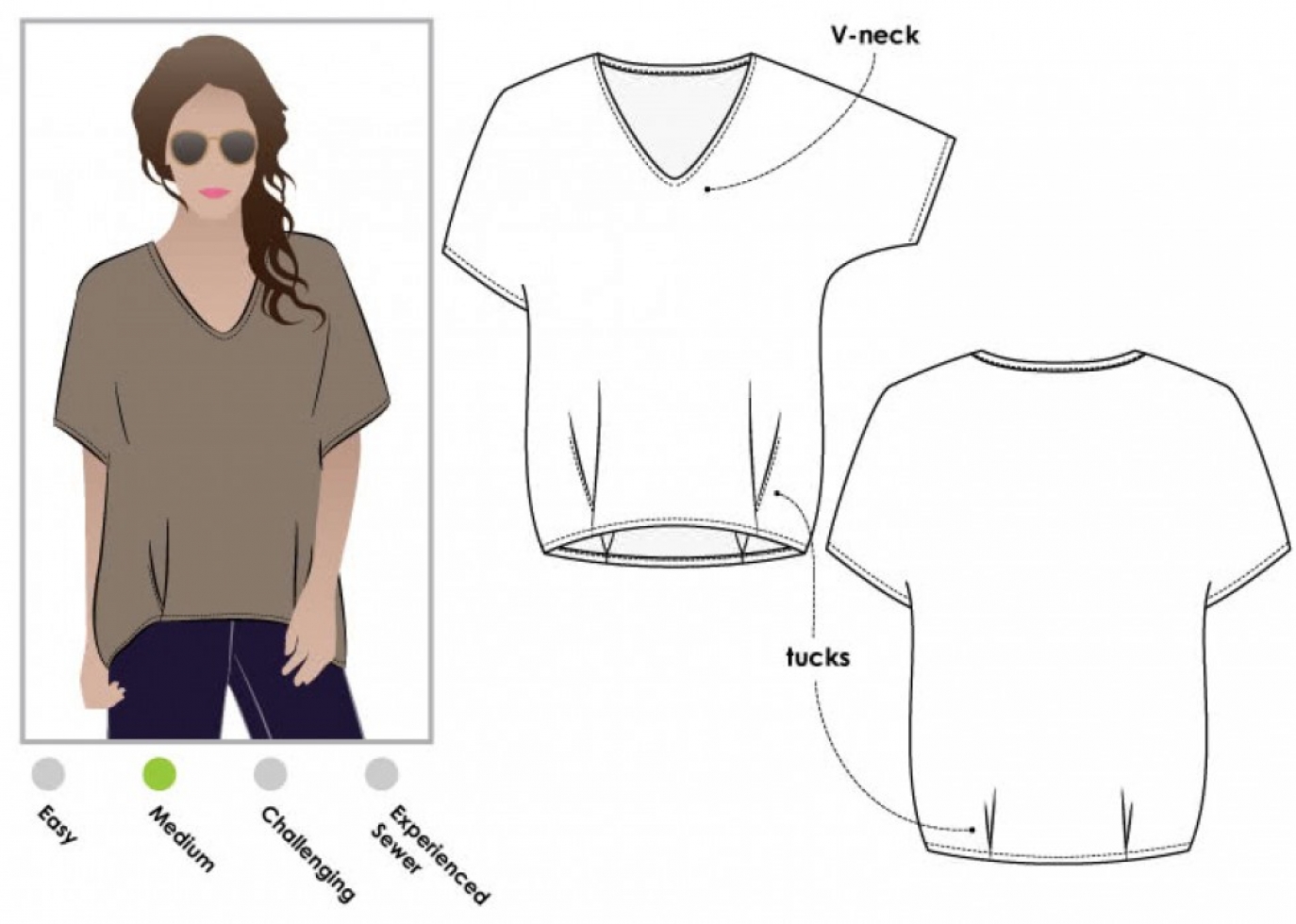 Style Arc Paper Sewing Pattern Daphne Tunic Top