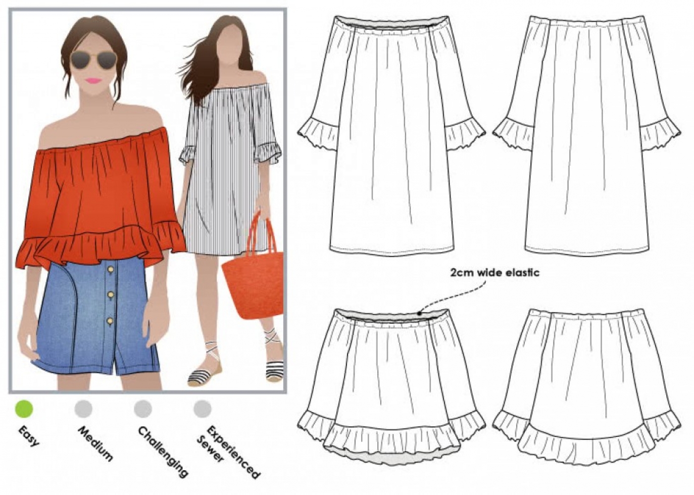 Style Arc Paper Sewing Pattern Ellie Mae Tunic Top
