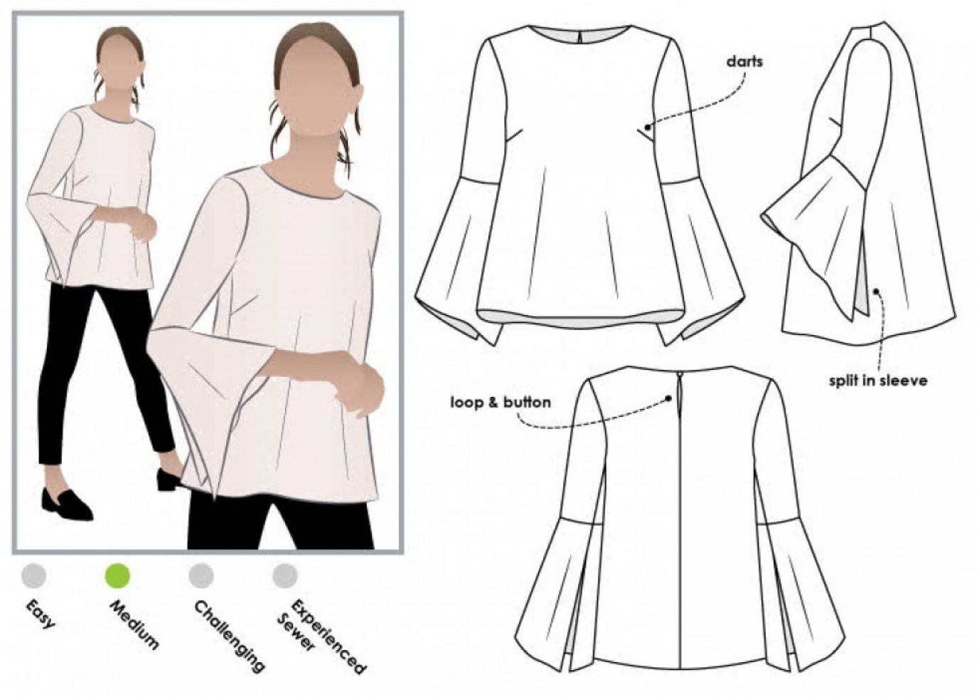 Style Arc Paper Sewing Pattern Harlow Top