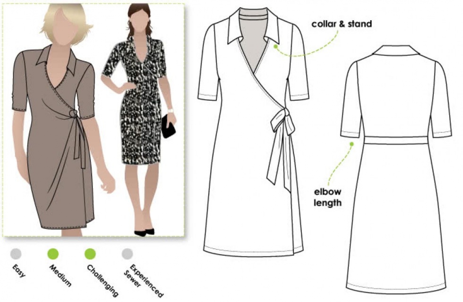 Style Arc Paper Sewing Pattern Lea Wrap Dress