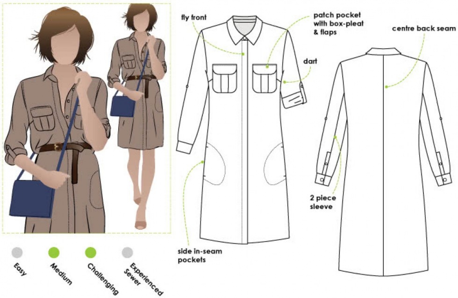 Style Arc Paper Sewing Pattern Mara Shirt Dress