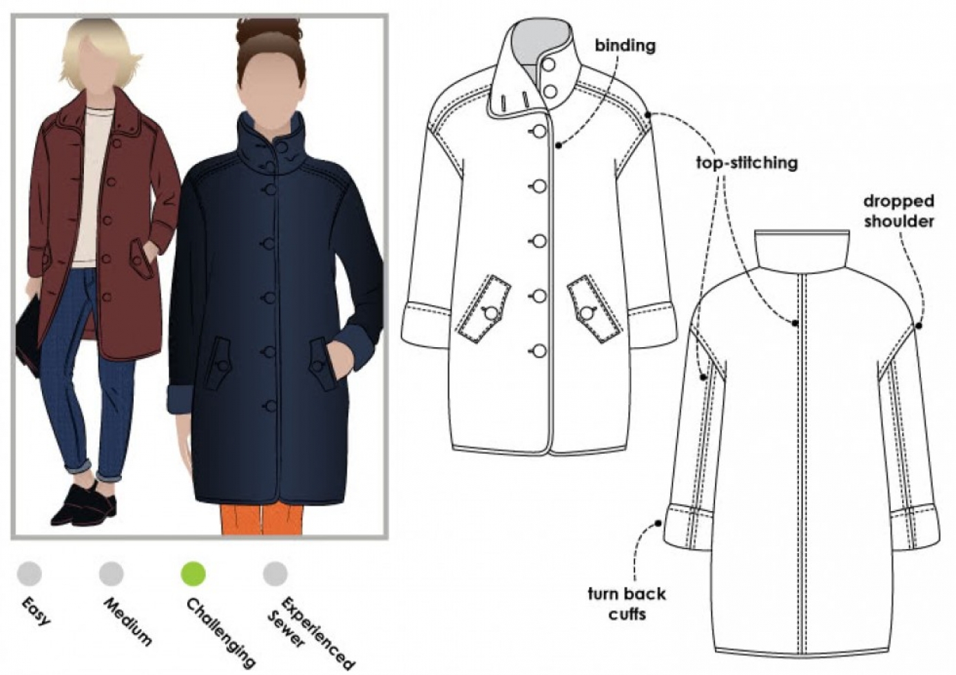 Style Arc Paper Sewing Pattern Grace Coat
