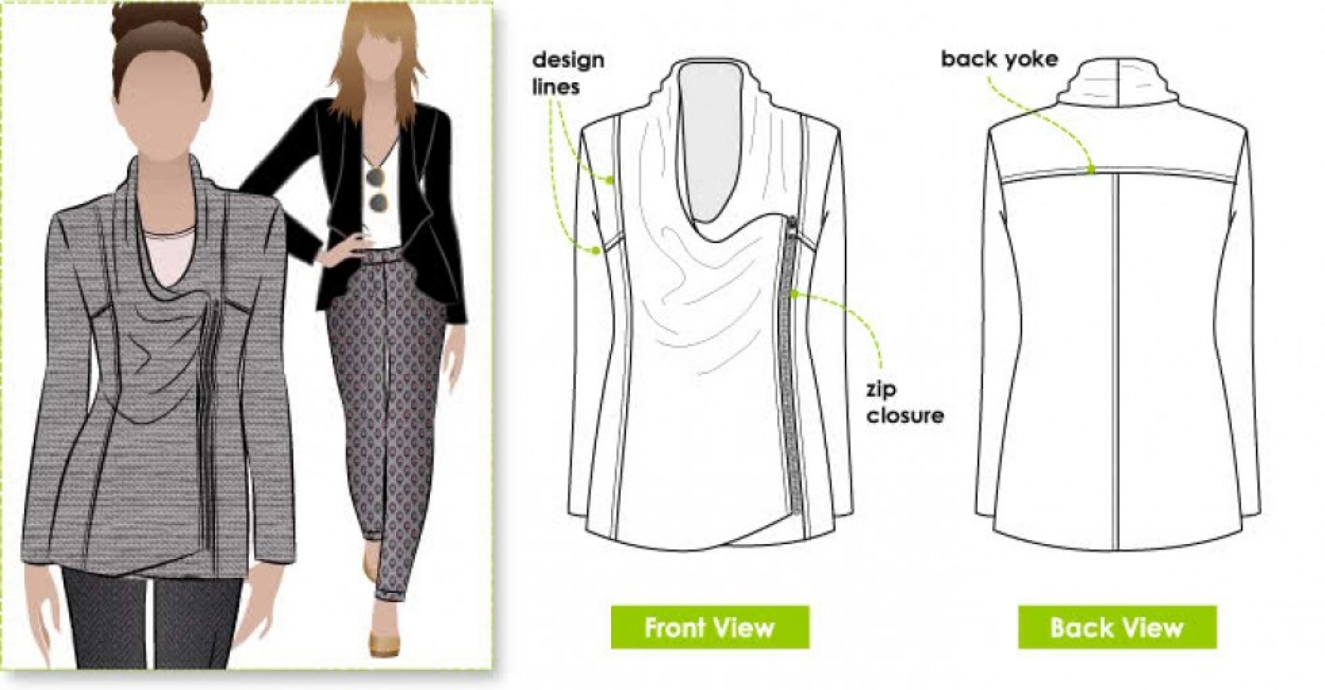 Style Arc Paper Sewing Pattern Marie Jacket