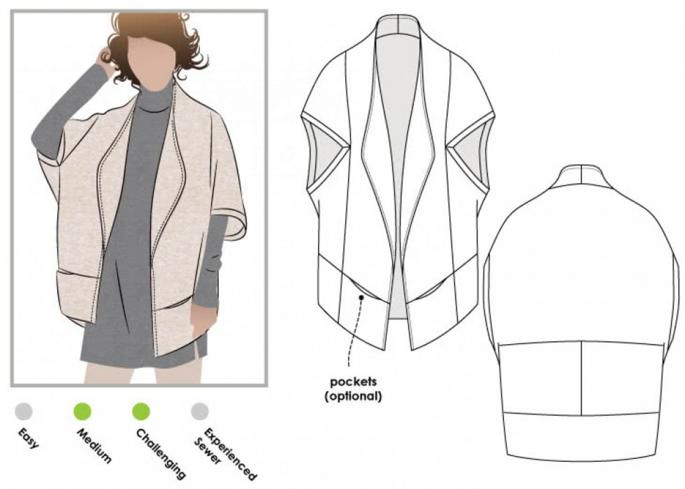 Style Arc Paper Sewing Pattern Violet Jacket