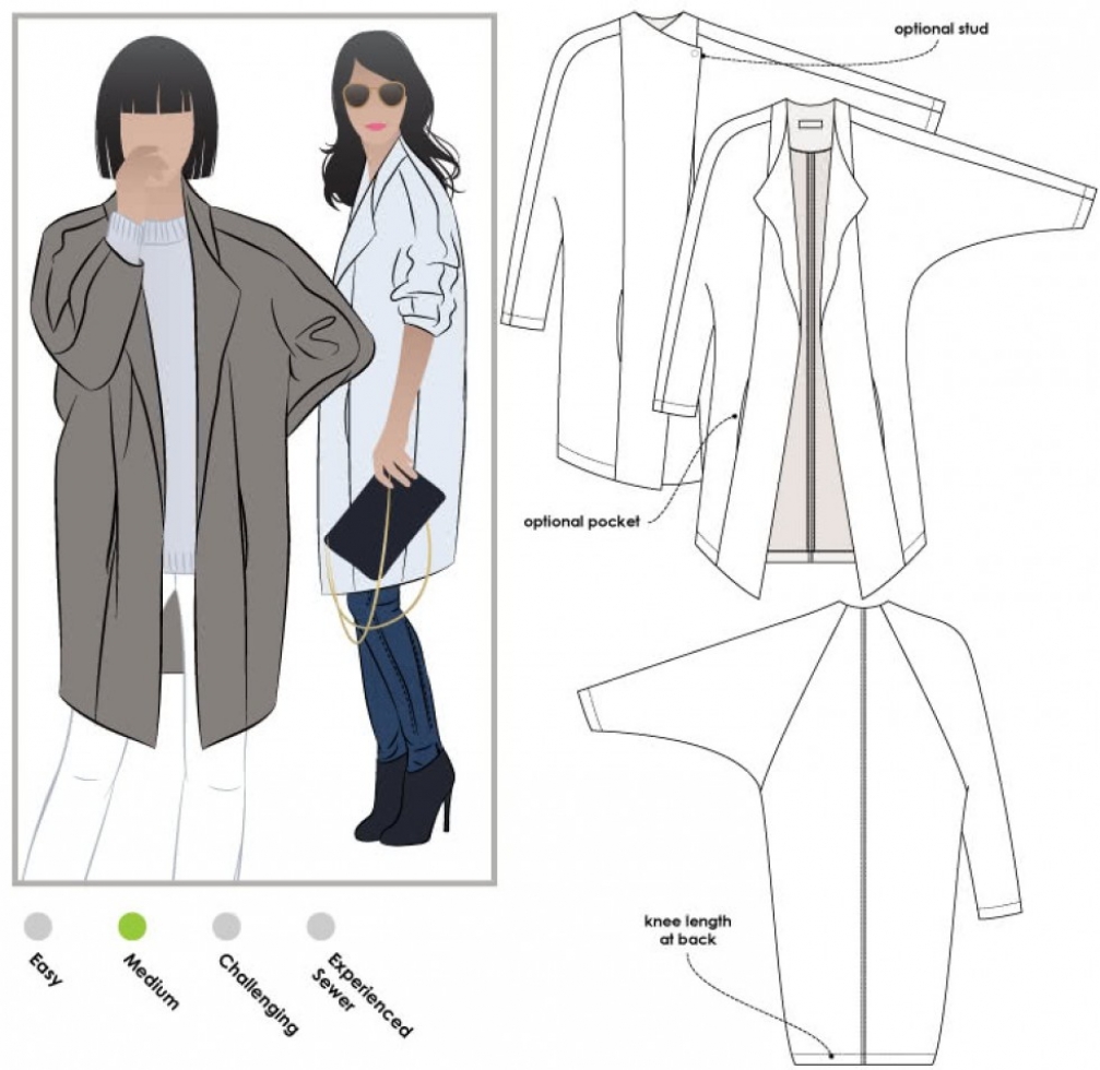 Style Arc Paper Sewing Pattern Riley Coat