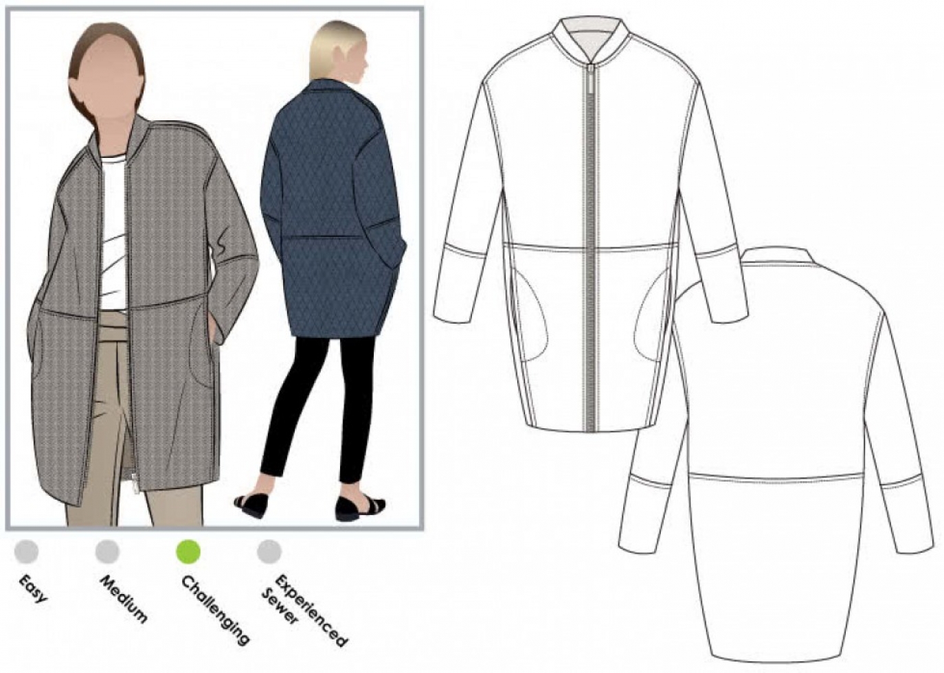 Style Arc Paper Sewing Pattern Casey Coat